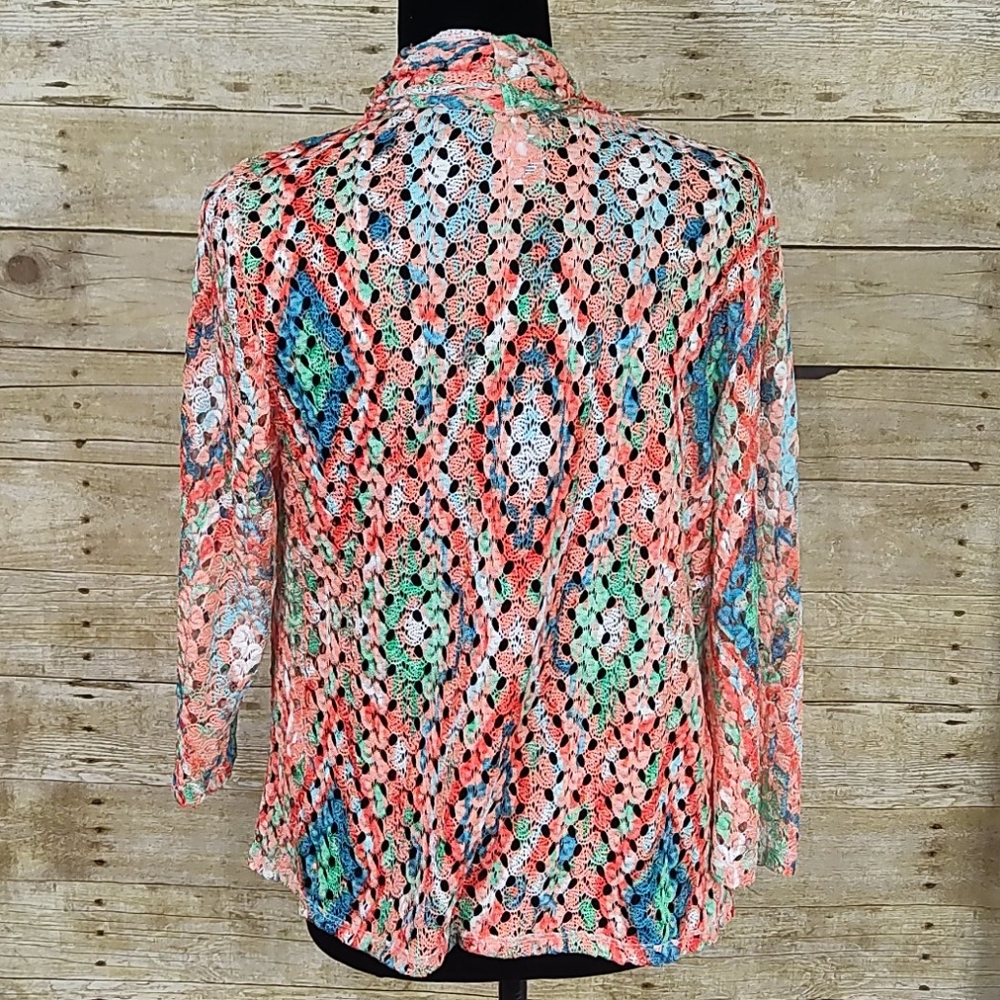 Ruby Rd Boho Lace Multi Color Cardigan - Picture 8 of 8
